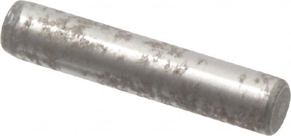 Value Collection - 1/8" Diam x 5/8" Pin Length Alloy Steel Oversized Dowel Pin - C 50-58 Hardness, 3,200 Lb Breaking Strength, 1 Beveled & 1 Rounded End - Makers Industrial Supply