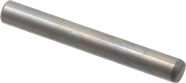 Value Collection - 1/8" Diam x 1" Pin Length Alloy Steel Oversized Dowel Pin - C 50-58 Hardness, 3,200 Lb Breaking Strength, 1 Beveled & 1 Rounded End - Makers Industrial Supply