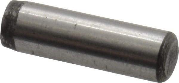 Value Collection - 3/16" Diam x 5/8" Pin Length Alloy Steel Oversized Dowel Pin - C 50-58 Hardness, 7,200 Lb Breaking Strength, 1 Beveled & 1 Rounded End - Makers Industrial Supply