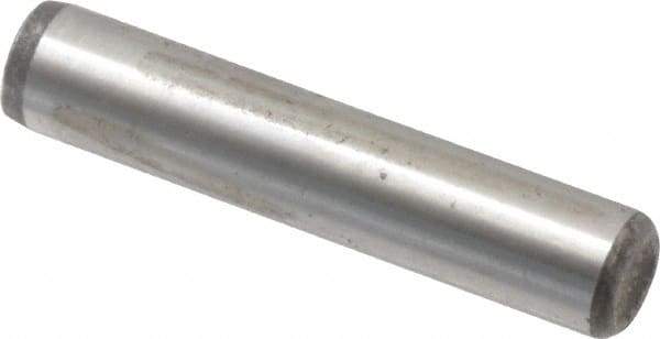 Value Collection - 1/4" Diam x 1-1/4" Pin Length Alloy Steel Oversized Dowel Pin - C 50-58 Hardness, 12,800 Lb Breaking Strength, 1 Beveled & 1 Rounded End - Makers Industrial Supply