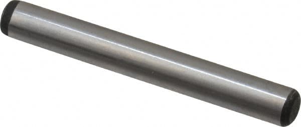 Value Collection - 1/4" Diam x 2" Pin Length Alloy Steel Oversized Dowel Pin - C 50-58 Hardness, 12,800 Lb Breaking Strength, 1 Beveled & 1 Rounded End - Makers Industrial Supply