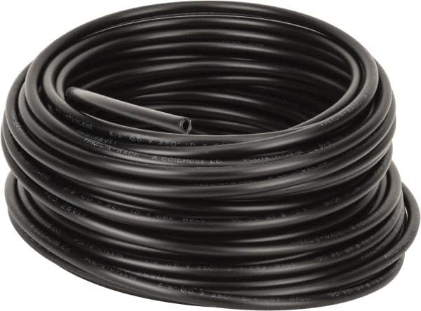 Coilhose Pneumatics - 1/4" ID x 3/8" OD, 100' Long, Polyethylene Tube - Black, 192 Max psi, -60 to 200°F - Makers Industrial Supply