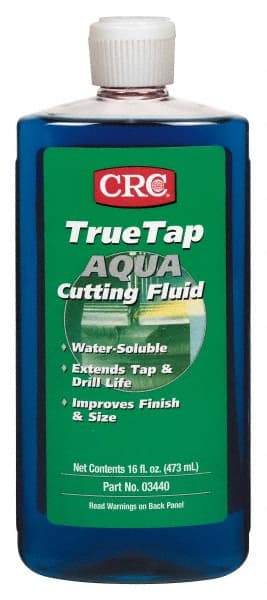 CRC - TrueTap Aqua, 16 oz Bottle Cutting Fluid - Water Soluble, For Drilling, Reaming, Sawing, Shearing, Tapping, Threading, Turning - Makers Industrial Supply