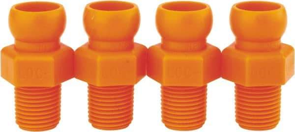 Loc-Line - 4 Piece, 1/4" Hose ID, Male to Female Coolant Hose Connector - 1/8" NPT, For Loc-Line Modular Hose Systems - Makers Industrial Supply