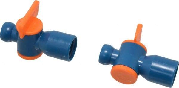 Loc-Line - 2 Piece, 1/4" ID Coolant Hose Valve Pack - Female to Male Connection, Acetal Copolymer Body, 1/4 NPT, Use with Loc-Line Modular Hose Systems - Makers Industrial Supply