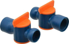 Loc-Line - 2 Piece, 1/2" ID Coolant Hose Valve Pack - Female to Male Connection, Acetal Copolymer Body, 1/2 NPT, Use with Loc-Line Modular Hose Systems - Makers Industrial Supply