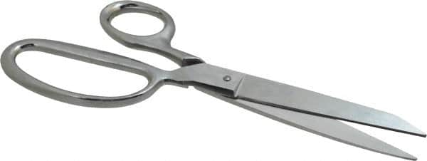 Heritage Cutlery - 3-1/2" LOC, 8-1/2" OAL Chrome Plated Standard Shears - Right Hand, Metal Straight Handle, For General Purpose Use - Makers Industrial Supply