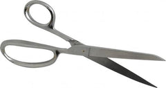 Heritage Cutlery - 4-1/4" LOC, 9-1/2" OAL Stainless Steel Standard Shears - Right Hand, Metal Straight Handle, For General Purpose Use - Makers Industrial Supply