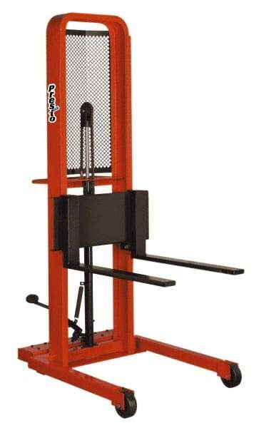 Presto Lifts - 1,000 Lb Capacity, 78" Lift Height, Adjustable Forks Base - Non-Straddle Manually Operated Lift - 5-1/4" Minimum Operating Height - Makers Industrial Supply