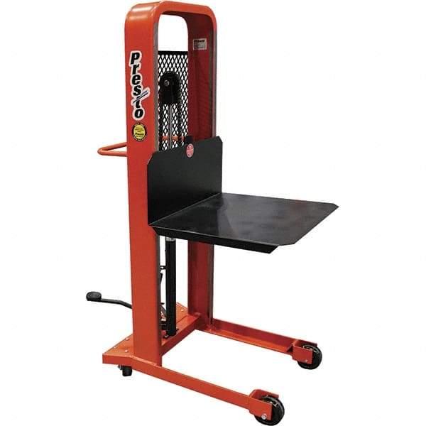 Presto Lifts - 1,000 Lb Capacity, 52" Lift Height, Platform Base Manually Operated Lift - 5-1/4" Minimum Operating Height - Makers Industrial Supply