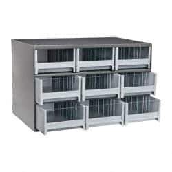 Akro-Mils - 9 Drawer, Small Parts Modular Steel Frame Storage Cabinet - 11" Deep x 17" Wide x 11" High - Makers Industrial Supply