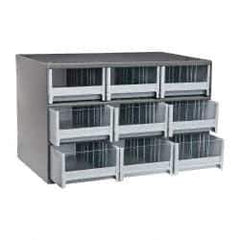 Akro-Mils - 9 Drawer, Small Parts Modular Steel Frame Storage Cabinet - 11" Deep x 17" Wide x 11" High - Makers Industrial Supply