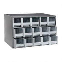 Akro-Mils - 15 Drawer, Small Parts Modular Steel Frame Storage Cabinet - 11" Deep x 17" Wide x 11" High - Makers Industrial Supply