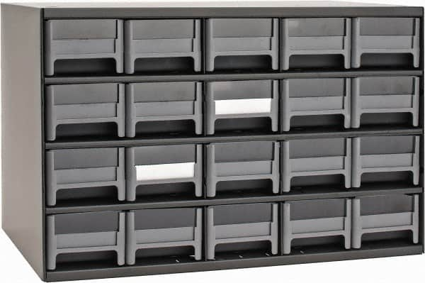 Akro-Mils - 20 Drawer, Small Parts Modular Steel Frame Storage Cabinet - 11" Deep x 17" Wide x 11" High - Makers Industrial Supply