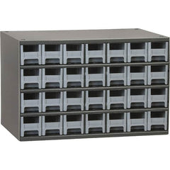 Akro-Mils - 28 Drawer, Small Parts Modular Steel Frame Storage Cabinet - 11" Deep x 17" Wide x 11" High - Makers Industrial Supply