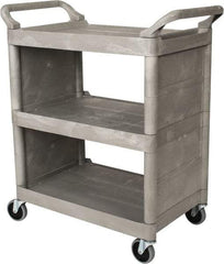 Rubbermaid - 300 Lb Capacity, 31" Wide x 18" Long x 37-1/2" High Service Cart - 3 Shelf, Plastic - Makers Industrial Supply