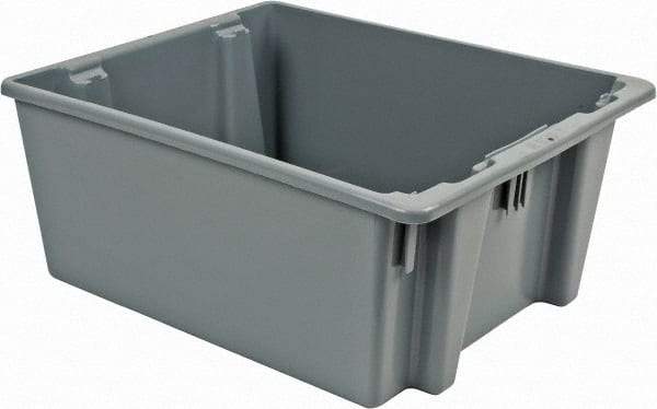 Rubbermaid - 2 Cu Ft, 100 Lb Load Capacity Gray Polyethylene Tote Container - Stacking, Nesting, 23-1/2" Long x 19-1/2" Wide x 10" High - Makers Industrial Supply