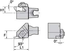 Kennametal - NG2L Insert, 30mm Head Length, 0.79mm Min Groove Width, Modular Grooving Cutting Unit Head - Left Hand Cut, System Size KM25, Series Top Notch - Makers Industrial Supply