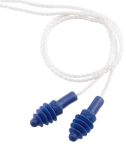 Howard Leight - Reusable, Corded, 27 dB, Flange Earplugs - Blue, 100 Pairs - Makers Industrial Supply