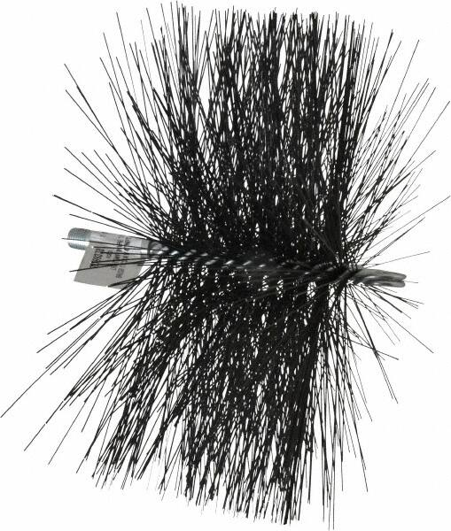 Schaefer Brush - 4-1/2" Brush Length, 11" Diam, Double Stem, Double Spiral Tube Brush - 7-1/2" Long, Tempered Steel Wire, 1/4" NPT Male Connection - Makers Industrial Supply