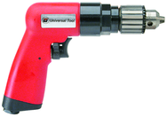 #UT8895R - 3/8" Reversing - Air Powered Drill - Handle Exhaust - Makers Industrial Supply