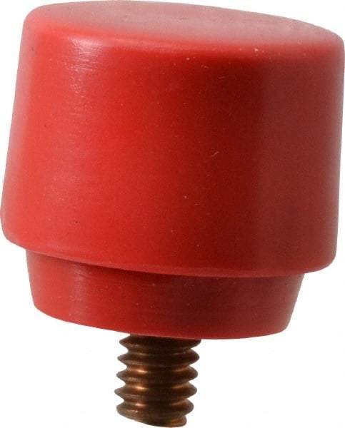 NUPLA - 1" Face Diam, Grade Medium, Red Hammer Tip/Face - Brass - Makers Industrial Supply