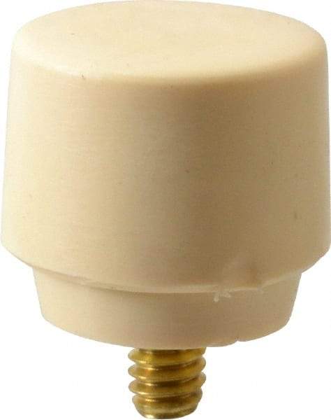 NUPLA - 1" Face Diam, Grade Medium Hard, Cream Hammer Tip/Face - Brass - Makers Industrial Supply