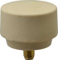 NUPLA - 1-1/2" Face Diam, Grade Medium Hard, Cream Hammer Tip/Face - Brass - Makers Industrial Supply