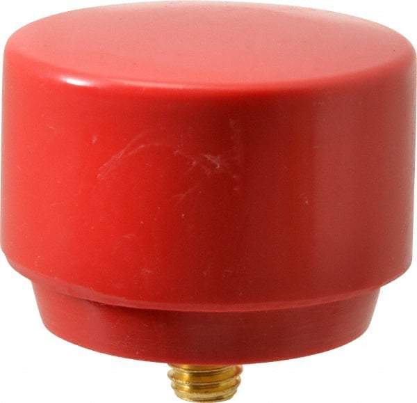 NUPLA - 1-1/2" Face Diam, Grade Medium, Red Hammer Tip/Face - Brass - Makers Industrial Supply