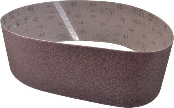 3M - 6" Wide x 48" OAL, 40 Grit, Aluminum Oxide Abrasive Belt - Aluminum Oxide, Coarse, Coated, X Weighted Cloth Backing, Series 341D - Makers Industrial Supply