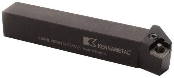 Kennametal - PSKN, Left Hand Cut, 0° Lead Angle, 25mm Shank Height x 25mm Shank Width, Negative Rake Indexable Turning Toolholder - 150mm OAL, SN..1204.. Insert Compatibility, Series Kendex - Makers Industrial Supply