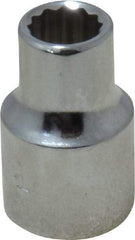 Proto - 3/8" Drive, Standard Hand Socket - 12 Points, 1-3/32" OAL, Chrome Finish - Makers Industrial Supply