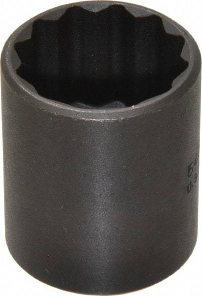 Proto - 1", 1/2" Drive, Standard Hand Socket - 12 Points, 1-9/16" OAL, Alloy Steel, Black Finish - Makers Industrial Supply