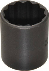 Proto - 1", 1/2" Drive, Standard Hand Socket - 12 Points, 1-9/16" OAL, Alloy Steel, Black Finish - Makers Industrial Supply