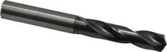 Guhring - 3/8" 140° Spiral Flute Solid Carbide Screw Machine Drill Bit - FIREX Finish, Right Hand Cut, 47mm Flute Length, 89mm OAL, SU Point, Straight Shank, Through Coolant - Makers Industrial Supply