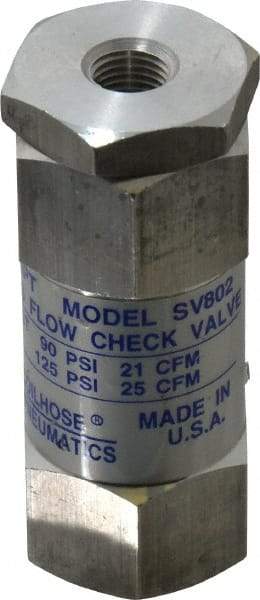 Coilhose Pneumatics - 1/4" Aluminum Check Valve - Inline, FPT x FPT - Makers Industrial Supply