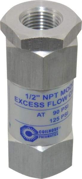 Coilhose Pneumatics - 1/2" Aluminum Check Valve - Inline, FPT x FPT - Makers Industrial Supply