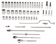 Proto - 54 Piece 1/2" Drive Standard Deep Socket Set - 12 Points, 10 to 32mm, Metric Measurement Standard - Makers Industrial Supply