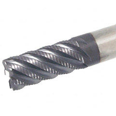 Iscar - 6mm Diam, Coarse Pitch, 14mm LOC, 4 Flute Solid Carbide 45° Corner Chamfer Roughing End Mill - TiAlN Finish, 57mm OAL, 6mm Shank Diam, Single End, 45° Helix - Makers Industrial Supply