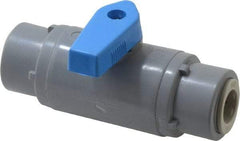 Specialty Mfr - 3/8" Pipe, PVC Standard Ball Valve - Inline - One Way Flow, Push-to-Connect x Push-to-Connect Ends, Wedge Handle, 125 WOG - Makers Industrial Supply