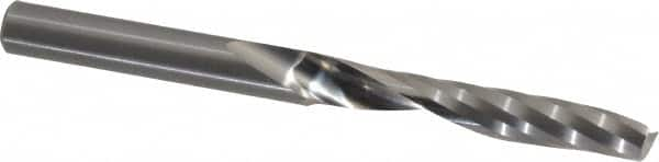 Onsrud - 1/4" Cutting Diam x 1-1/2" Length of Cut, 1 Flute, Upcut Spiral Router Bit - Uncoated, Right Hand Cut, Solid Carbide, 3" OAL x 1/4" Shank Diam, Single Edge, 21° Helix Angle - Makers Industrial Supply