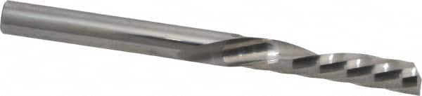 Onsrud - 1/4" Cutting Diam x 1-1/4" Length of Cut, 1 Flute, Downcut Spiral Router Bit - Uncoated, Right Hand Cut, Solid Carbide, 3" OAL x 1/4" Shank Diam, Single Edge, 21° Helix Angle - Makers Industrial Supply