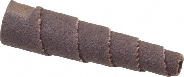 Merit Abrasives - 1-1/2" Long x 3/8" Diam, Aluminum Oxide, Full Taper Cartridge Roll - 180 Grit, 1/8" Pilot Hole Diam, Very Fine Grade - Makers Industrial Supply