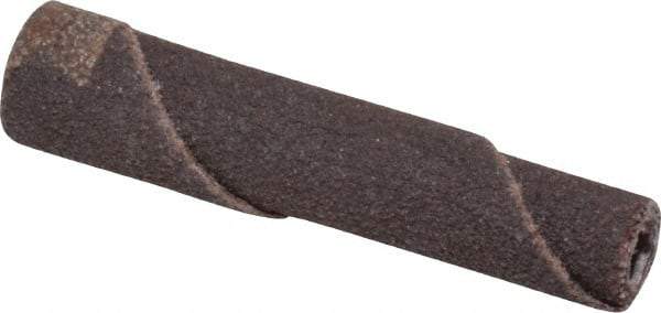 Merit Abrasives - 1/4" Max Roll Diam x 1-1/2" OAL, 120 Grit Aluminum Oxide Straight Cartridge Roll - 1/8" Pilot Hole Diam, Fine Grade - Makers Industrial Supply