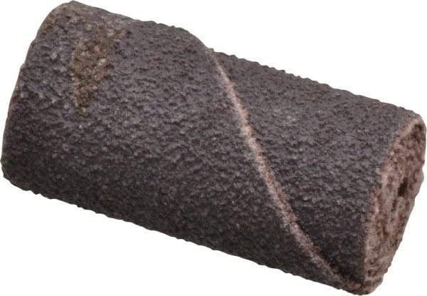 Merit Abrasives - 1/2" Max Roll Diam x 1" OAL, 80 Grit Aluminum Oxide Straight Cartridge Roll - 1/8" Pilot Hole Diam, Medium Grade - Makers Industrial Supply