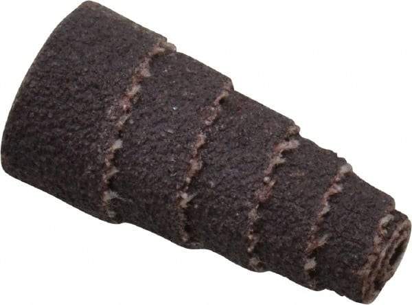 Merit Abrasives - 1" Long x 1/2" Diam, Aluminum Oxide, Full Taper Cartridge Roll - 80 Grit, 1/8" Pilot Hole Diam, Medium Grade - Makers Industrial Supply