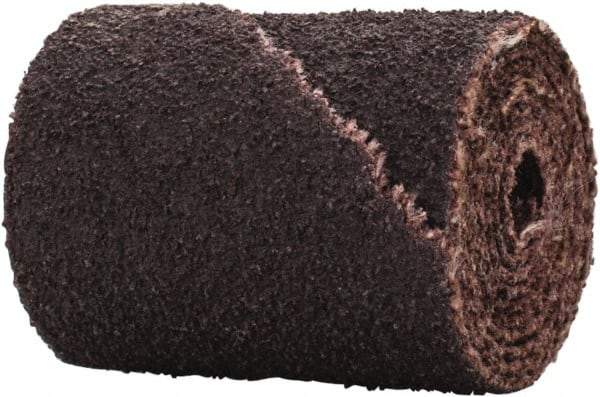 Merit Abrasives - 3/4" Max Roll Diam x 1" OAL, 80 Grit Aluminum Oxide Straight Cartridge Roll - 3/16" Pilot Hole Diam, Medium Grade - Makers Industrial Supply