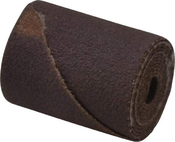 Merit Abrasives - 3/4" Max Roll Diam x 1" OAL, 120 Grit Aluminum Oxide Straight Cartridge Roll - 3/16" Pilot Hole Diam, Fine Grade - Makers Industrial Supply