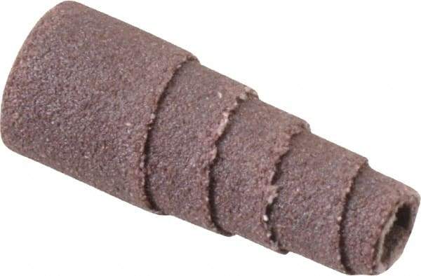 Merit Abrasives - 1" Long x 3/8" Diam, Aluminum Oxide, Full Taper Cartridge Roll - 180 Grit, 1/8" Pilot Hole Diam, Very Fine Grade - Makers Industrial Supply