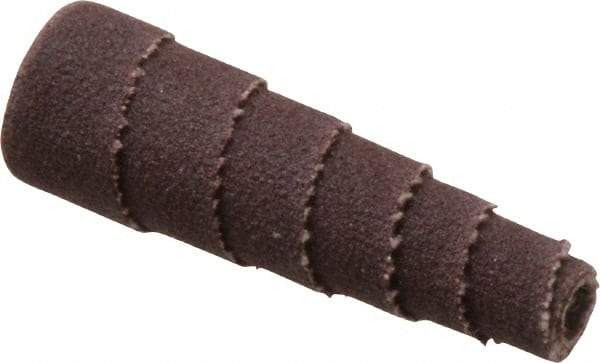 Merit Abrasives - 1-1/2" Long x 1/2" Diam, Aluminum Oxide, Full Taper Cartridge Roll - 180 Grit, 1/8" Pilot Hole Diam, Very Fine Grade - Makers Industrial Supply